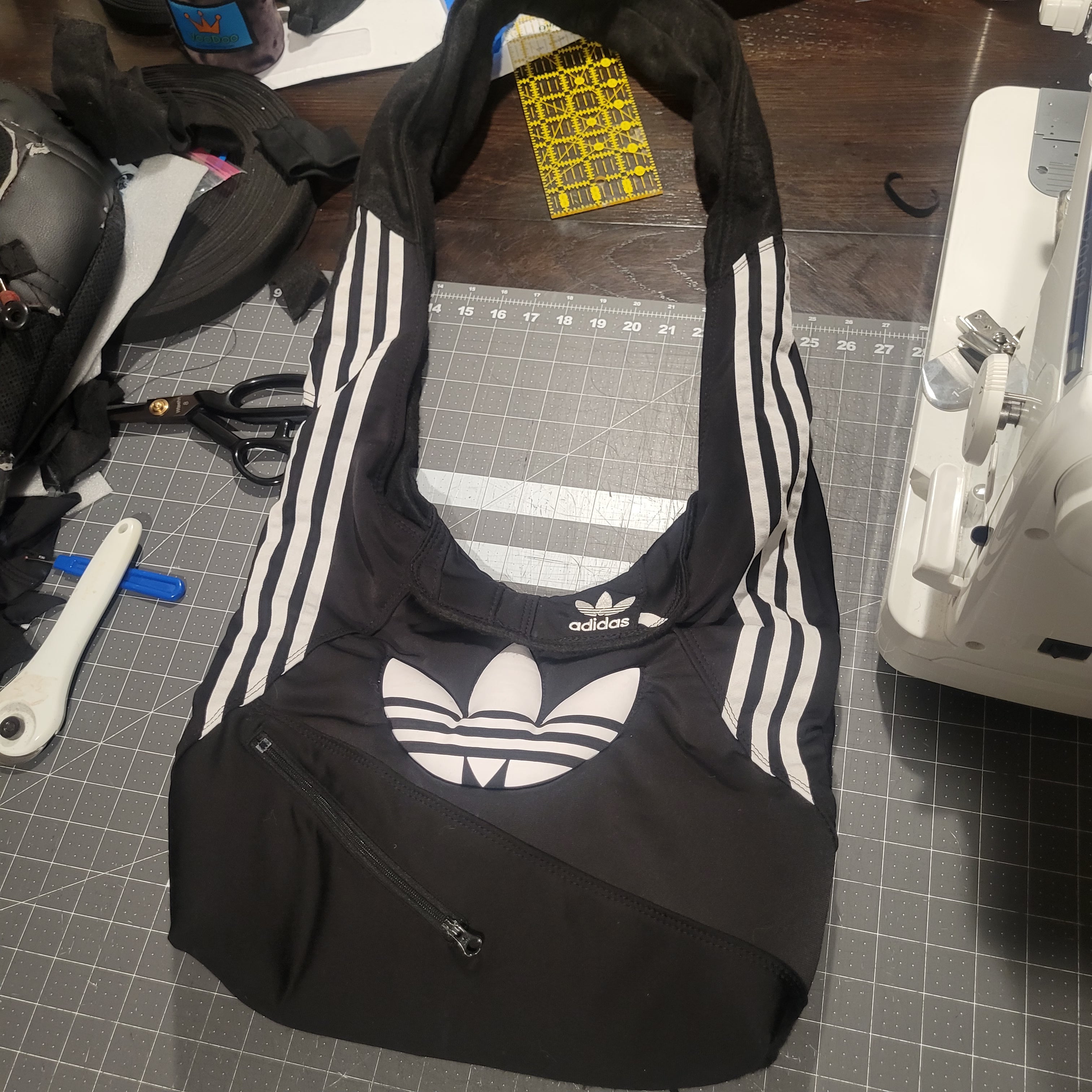 Upcycled addias hobo bag