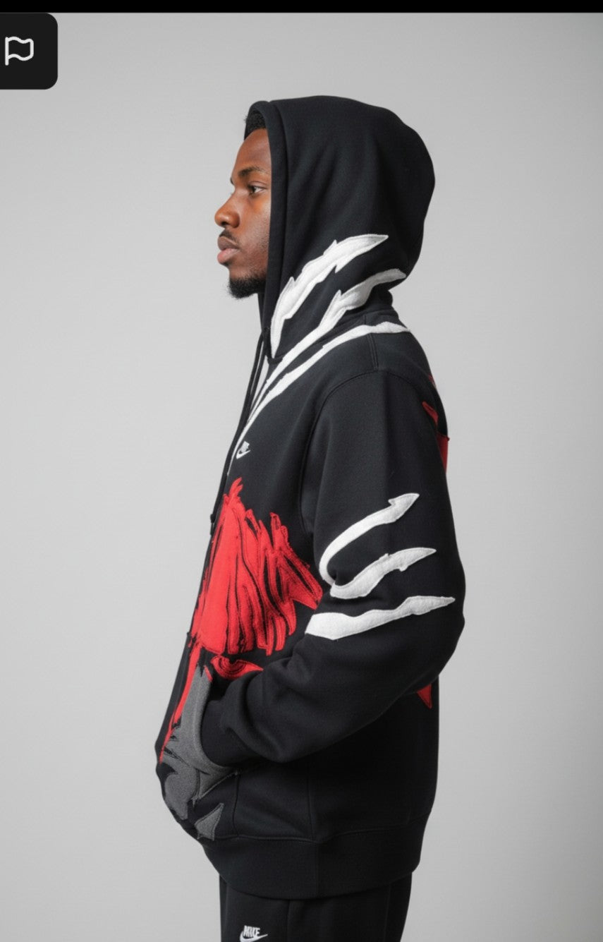 Upcycled pirate anime hoodie