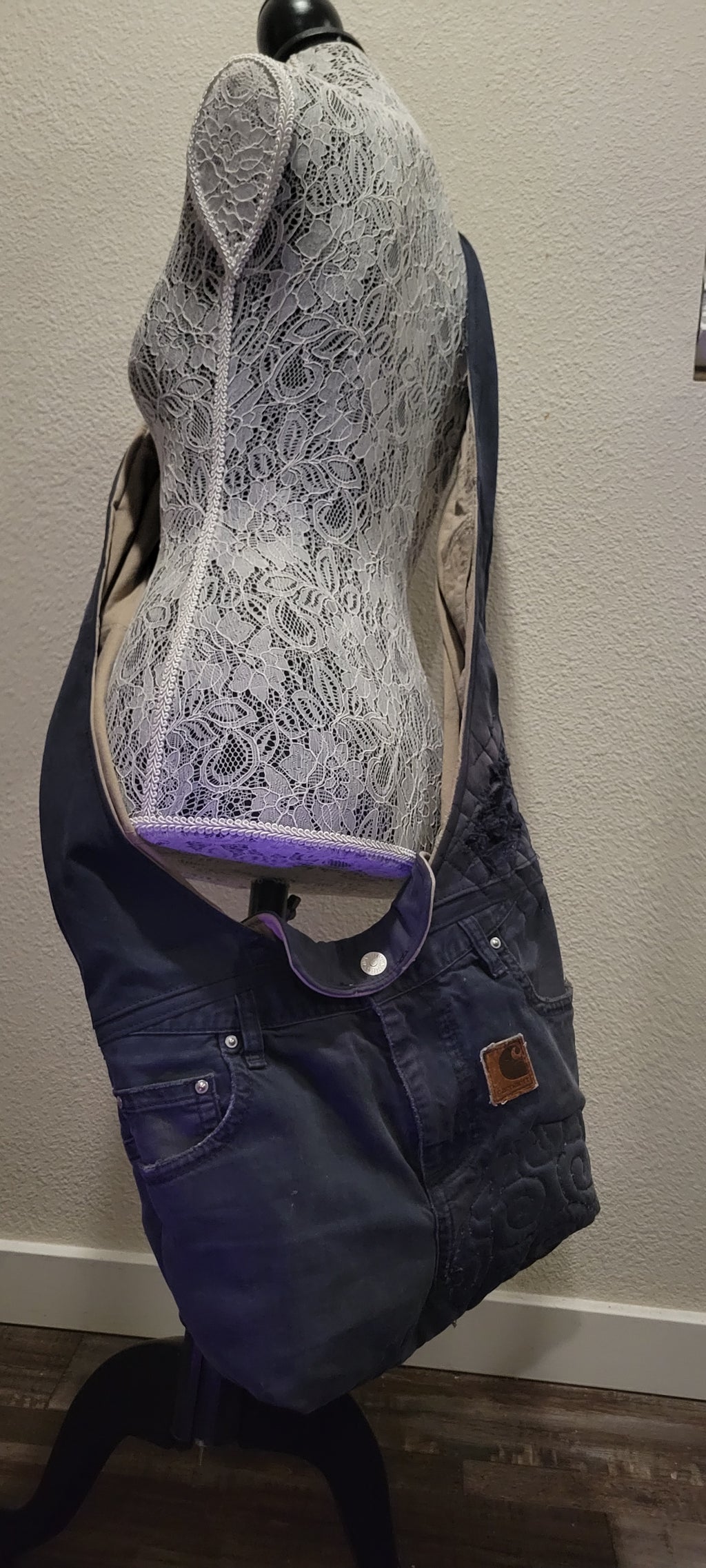 Upcycled hobo bag LOTS of pockets