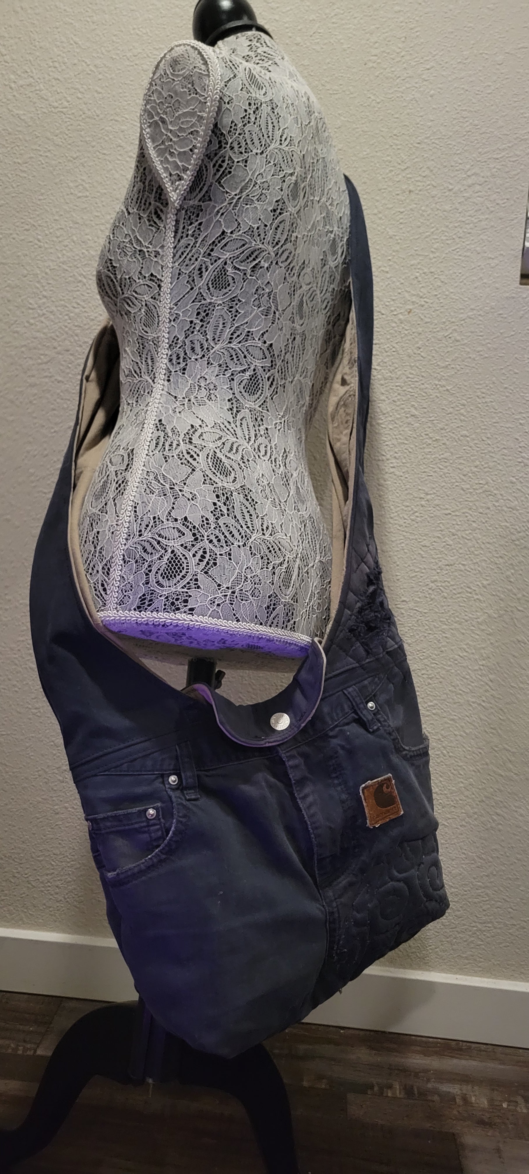 Upcycled hobo bag LOTS of pockets