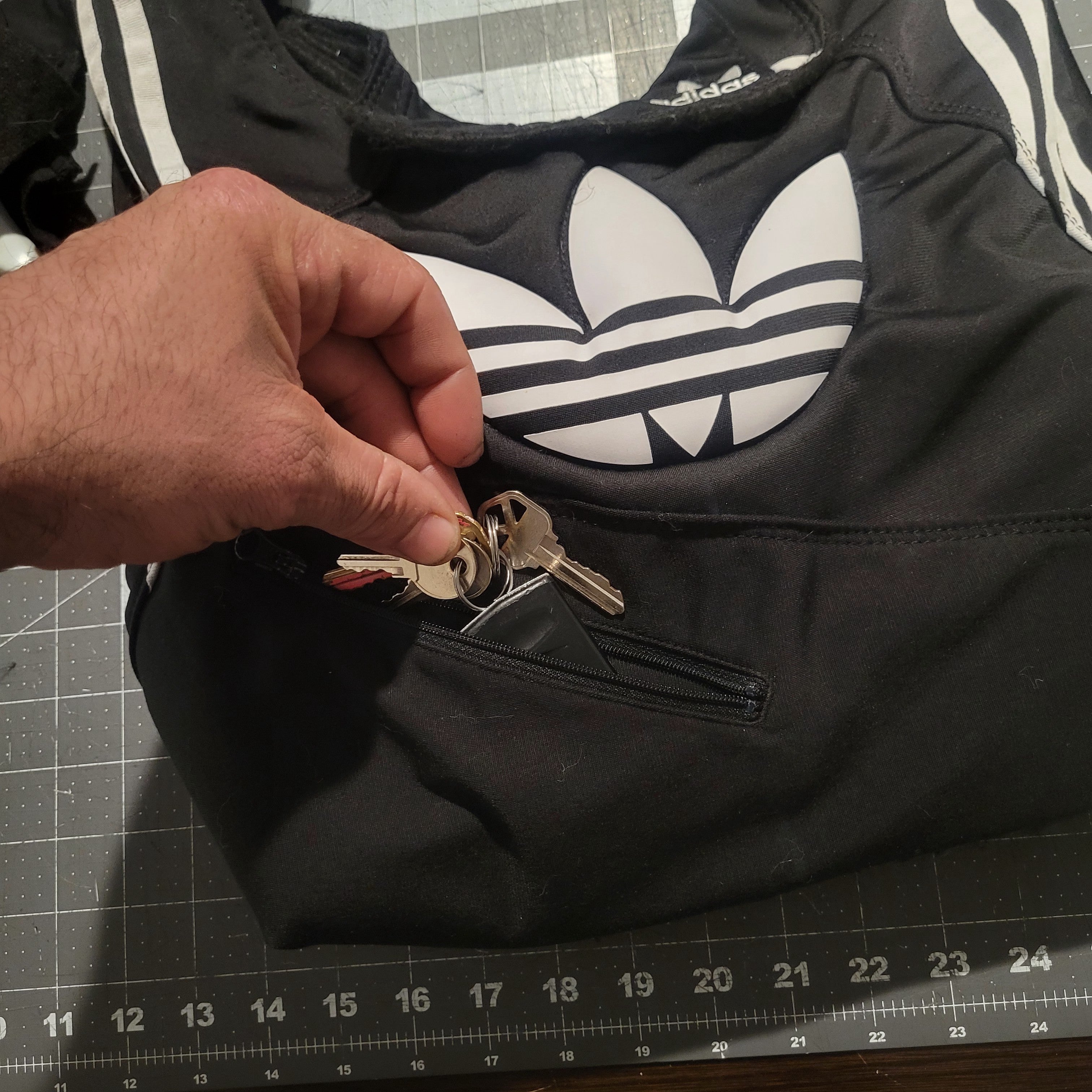 Upcycled addias hobo bag