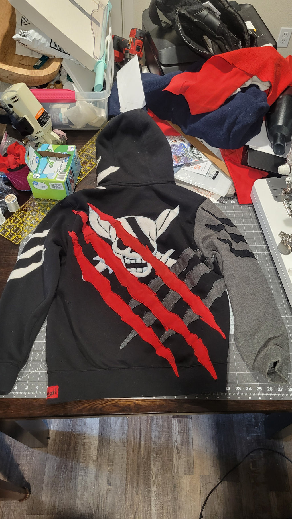 Upcycled pirate anime hoodie