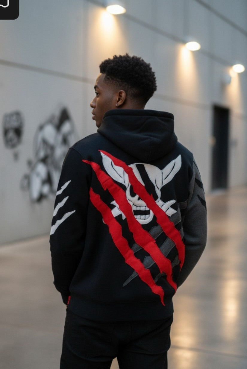 Upcycled pirate anime hoodie