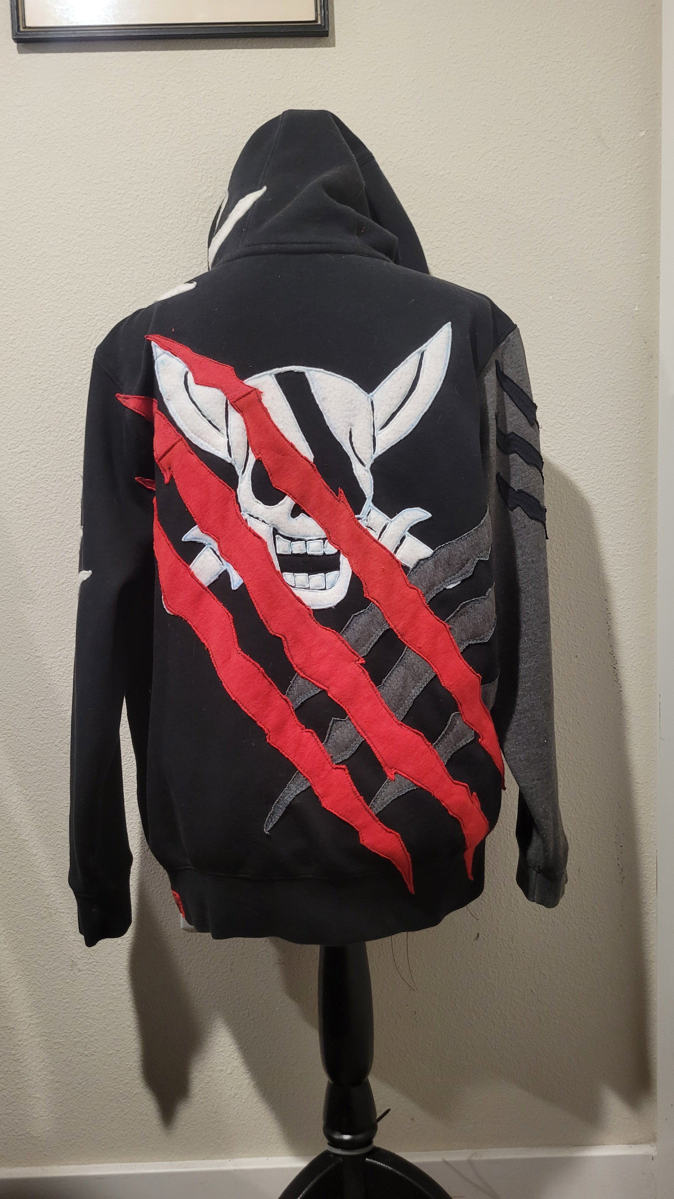 Upcycled pirate anime hoodie