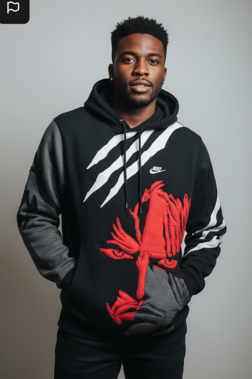 Upcycled pirate anime hoodie
